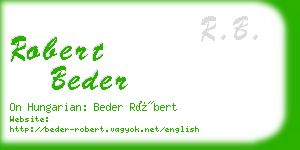 robert beder business card